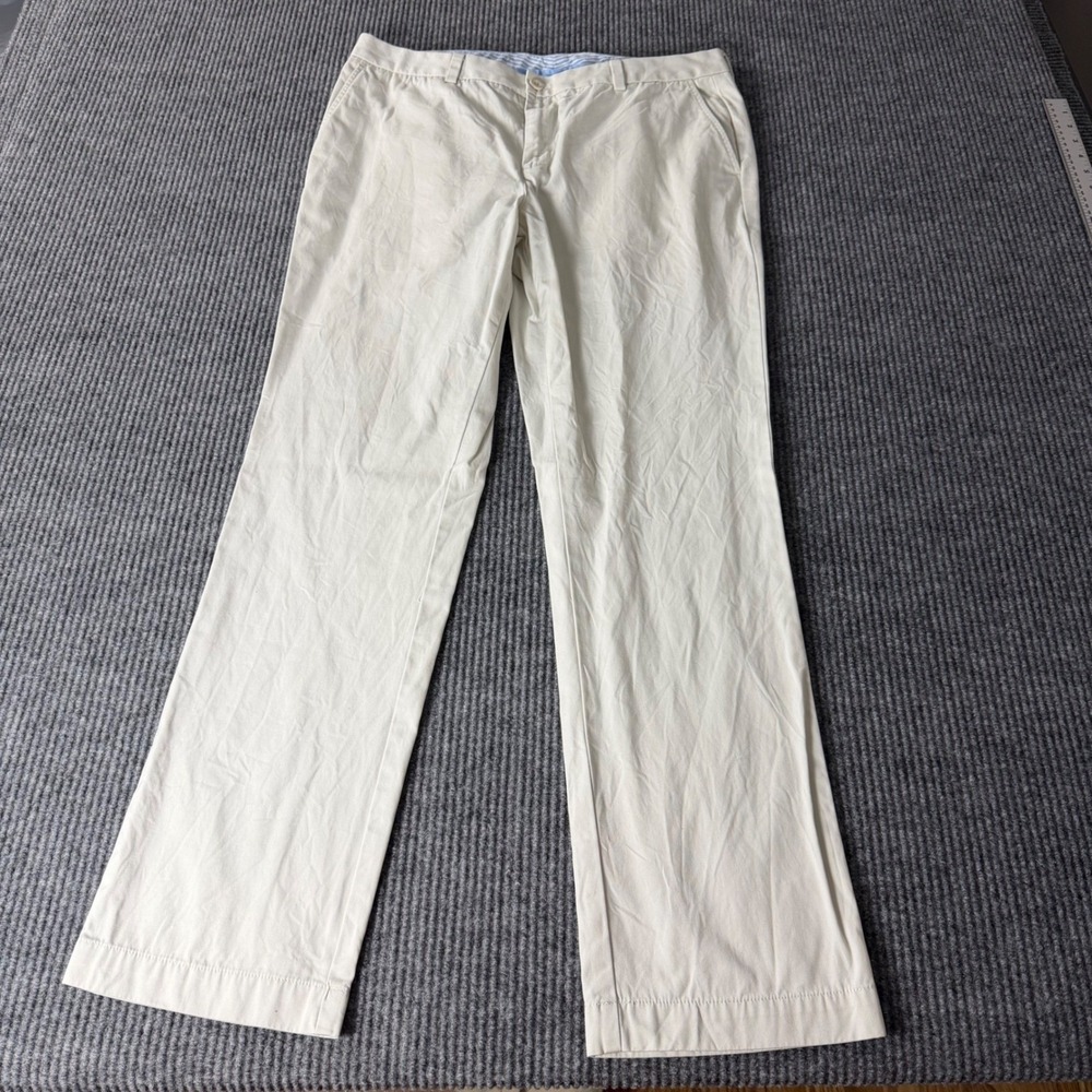 Vineyard Vines Mens Slim Fit Breaker Pant Khaki Chino Cream 35x32 Cotton L0071